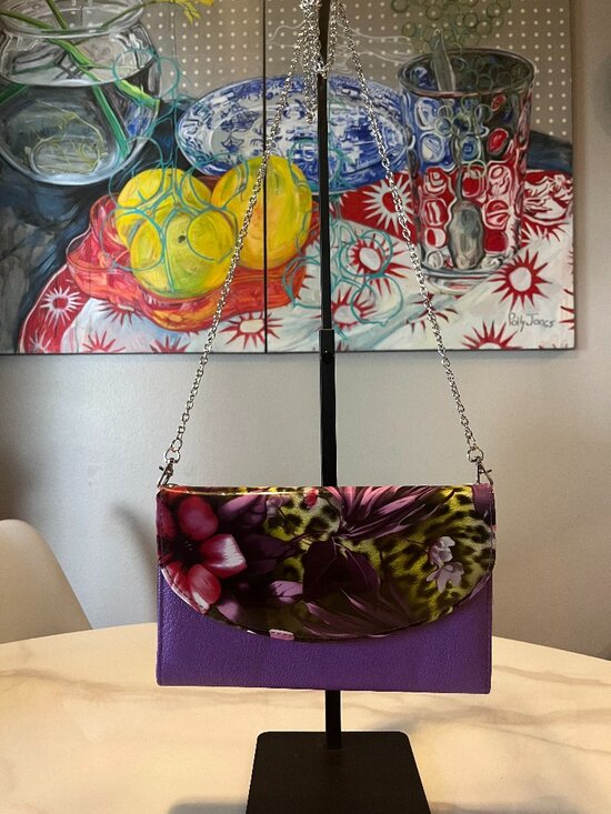 Ethel & Myrtle Handbags - Ethel & Myrtle Purple Floral Clutch Crossbody - NWT